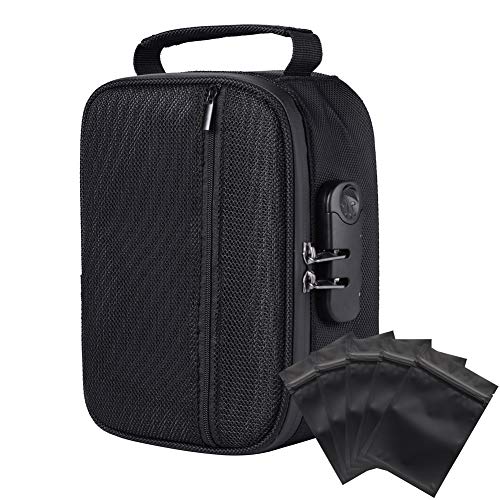 Upgraded Waterproof Smell Proof Bag (8.3x6x3.5”), Smell Proof Case with