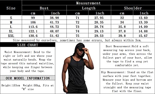 iWoo Men\'s Workout Hooded Gym Muscle Tank Tops Sleeveless Fashion Button T Shirt with Pockets Grey M