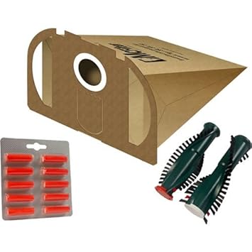 eVendix 10 Staubsaugerbeutel, Rundbürsten, Duftstäbchen passend für Vorwerk Tiger 250, 251, 252