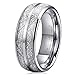 Three Keys Jewelry 8mm Imitated Meteorite Tungsten Wedding Ring Domed Mens Wedding Band Engagement Ring