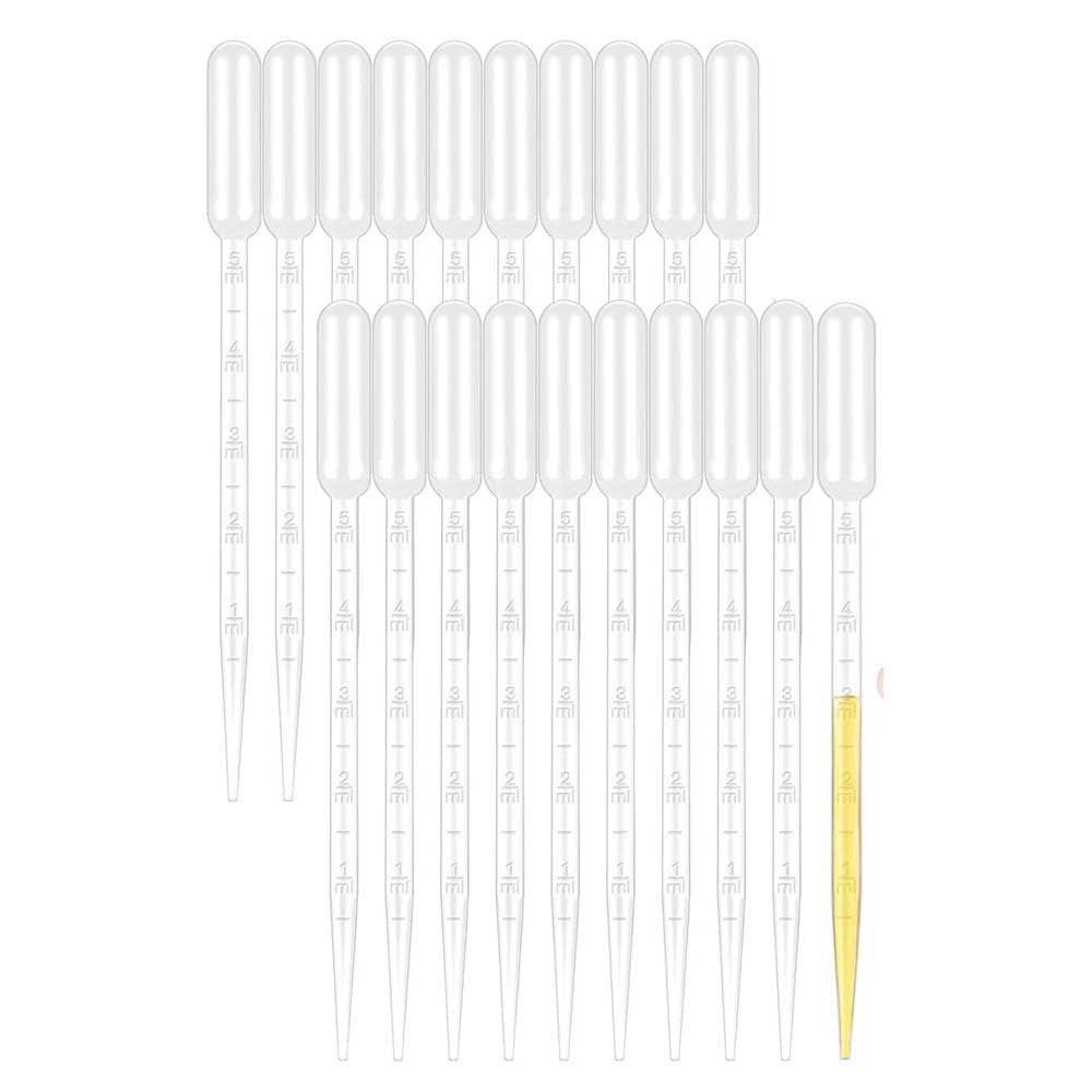 Yesallwas 5ml pipette dropper 30pcs plastic pipettes for art ,oils, Lab disposable pipets (5ml 30Pcs)
