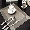 Panngu-Modern-Placemats-Set-of-6-Premium-Table-Place-Mat-with-6x-Placemats6x-Coasters-Heat-Resistant-Washable-445X30cm-Simple-Silver-Grey Panngu Modern Placemats Set of 6, Premium Table Place Mat with 6x Placemats+6x Coasters Heat Resistant Washable, 45X30cm…