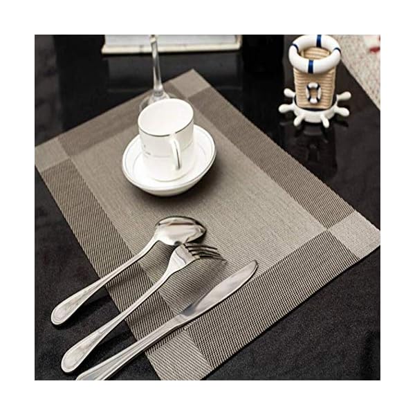 Panngu-Modern-Placemats-Set-of-6-Premium-Table-Place-Mat-with-6x-Placemats6x-Coasters-Heat-Resistant-Washable-445X30cm-Simple-Silver-Grey Panngu Modern Placemats Set of 6, Premium Table Place Mat with 6x Placemats+6x Coasters Heat Resistant Washable, 45X30cm…