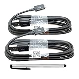 2x Official Samsung 11pin Micro (5ft) USB Black Cable + Stylus Kit - For Galaxy S/S2/S3/mini/S4/S6/S7/Note/1/2/4/5/Edge Tab3/Tab4