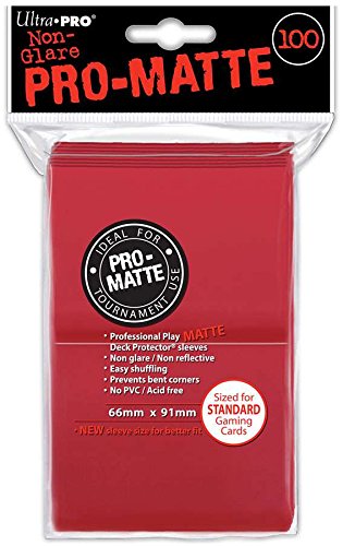 Standard Deck Protectors - Pro-Matte Red (100 ct) by Ultra Pro
