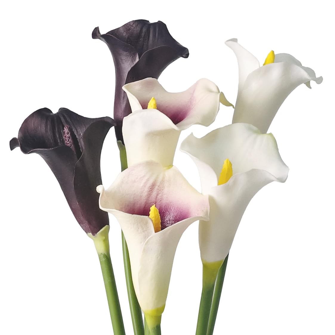Photo 1 of AIPETREE Artificial Flowers,Faux Calla Lily,6 PCS Realistic Fake Calla,Purple,White Lily Mixes,Real Touch Flower for DIY Wedding Bouquets,Home Centerpieces,Christmas,Indoor & Outdoor Decorations