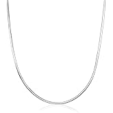 BQfife 925 Sterling Silver Snake Chain Necklace Pendant Adjustable Snake Lovely Chain Necklace Hypoallergenic Gift For Women