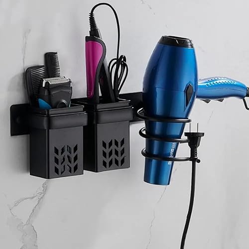 FaynjLan Wall-Mounted Hair Dryer Storage Rack Multifunctional