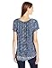 Lucky Brand Women's Border Printed Top in Blue Multi Shirt