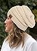 Funky Junque Women's Warm Soft Chunky Cable Knit Oversized Slouchy Baggy Beanie Hat for Winter - Beige