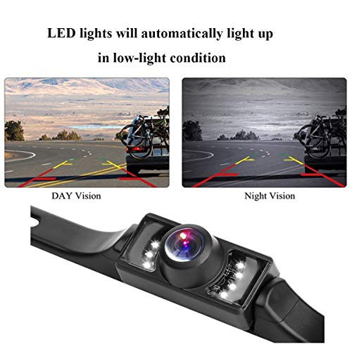 Podofo 4.3" Car TFT LCD Mirror Monitor Wireless Reverse Car Rear View Backup Camera Kit (Black)