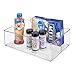 mDesign Large Plastic Divided Portable Storage Organizer Caddy Tote Basket Bin with Handle for Kitchen, Pantry, Countertop, Cabinet, Cupboard - Ligne Collection - Clear