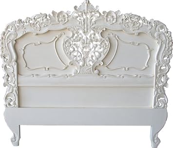 Amazon De Geschnitzte Rococo Weiss Antik Massiv Bett Mit Kopfteil Kingsize Stuhl Mahagoni