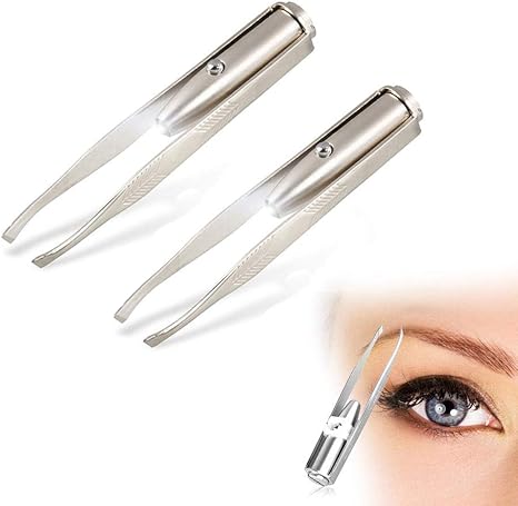 Amazon Com Eutuxia Tweezers With Led Light Eyebrow And Eyelash