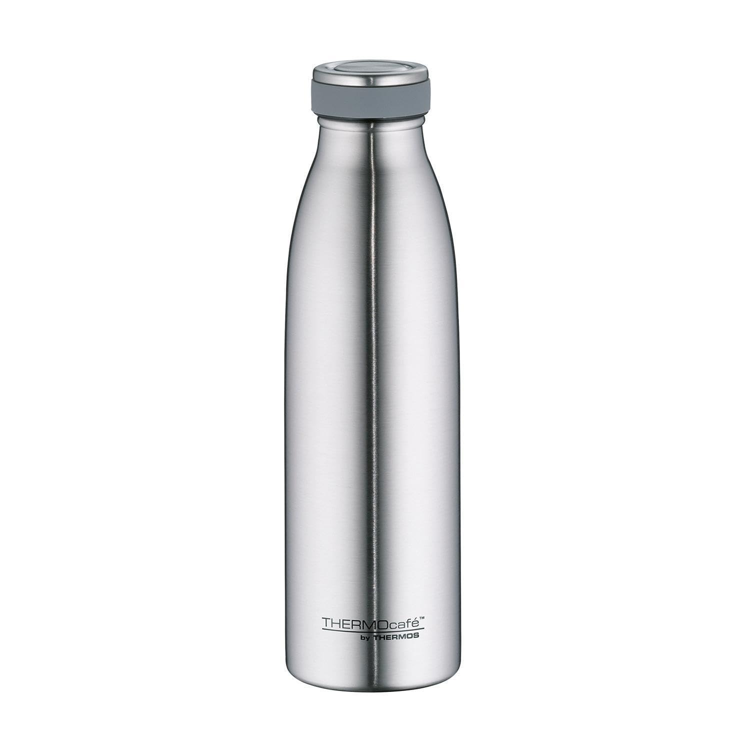 ThermoCafé drinking bottle, insulated water bottle, insulated bottle, thermos flask, Stainless Steel, Mat Steel, 0,5 l