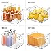 mDesign Plastic Deep Organizer Bin with Handles for Kitchen, Cabinet, Pantry Shelf, Refrigerator, Freezer - Storage Container Organizing Bins for Fruits and Vegetables, Ligne Collection, 4 Pack, Clear
