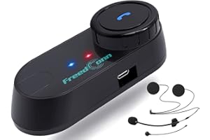 FreedConn T COM VB Motorcycle Bluetooth Headset, Helmet Intercom 2 Way 800M with Music Share, Universal Communication System Speakers, Waterproof Moto Accessories Gear for Ski, Riders, All Helmets