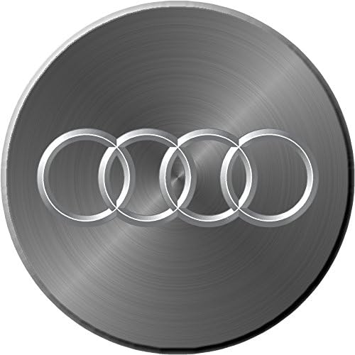 Audi Simulated Brushe Metal Replacement Decal Sticker 6 Piece Set (2.953" = 75mm)