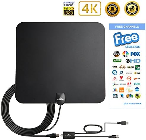Digital Antenna TV Antenna Indoor 50 Mile 1080P HD Antenna Indoor High Perform TV Antenna Amplifier Better Reception (2017Model FCC Certified)