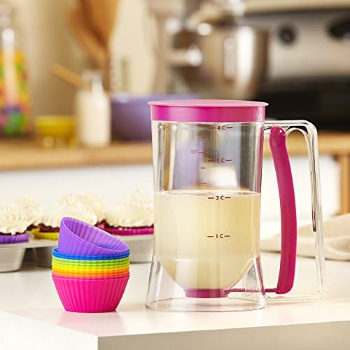 Grady Kitchens - Batter Dispenser &amp; 12ct Silicon Baking Cup Combo