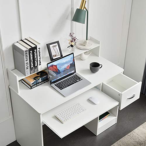 ROCKPOINT Axess White Computer Keyboard Tray and Drawer Small Home