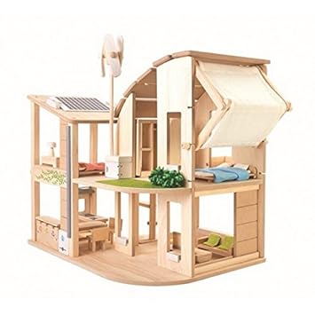 Amazon Com Plan Toys Green Doll S House With Furniture By