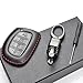 Vitodeco Leather Keyless Entry Remote Control Smart Key Case Cover Compatible for Hyundai Elantra, Sonata, Tucson (4 Buttons, Black/Red)