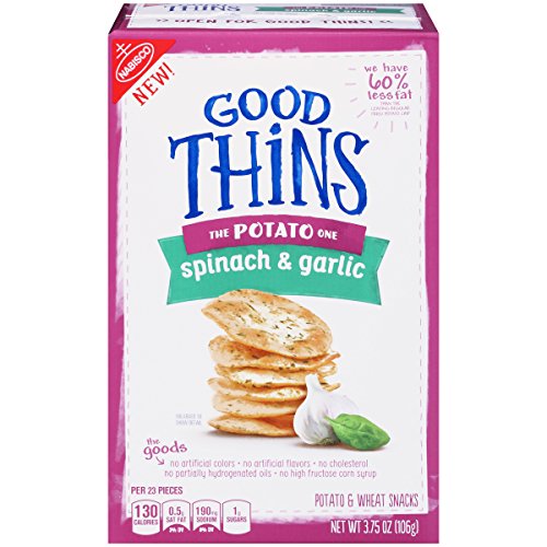 Good Thins: The Potato One - Spinach & Garlic Crackers, 3.75 Ounce, (Pack of 6)