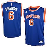 New York Knicks Kristap Porzingis Youth Road Jersey Blue 14/16