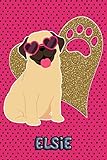 Pug Life Elsie: College Ruled | Composition Book | Diary | Lined Journal | Green by Hunter Johns