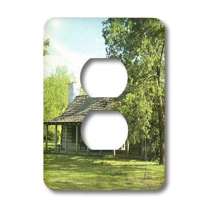 3drose Lsp 38947 6 Old West Log Cabin 2 Plug Outlet Cover Not