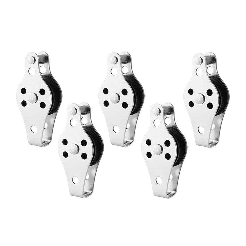 Mtsooning Stainless Steel Sailing Pulley, Removable Pin Pulley Block, Single Pulley Lift Tools with Bracket, Sturdy Wire Rope Pulley Roller