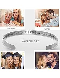 Kinrika Serenity pulsera de oración, pulsera de coraje, brazalete de acero inoxidable, pulseras inspiradoras