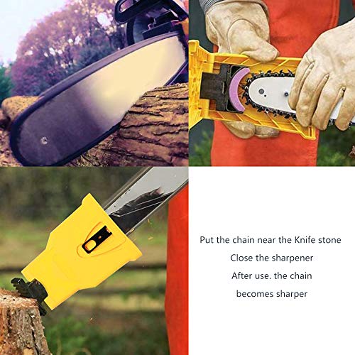 Windyus Chainsaw Sharpener, Portable Universal Chain Saw Blade Sharpener Fast Sharpening Stone Grinder Tool Bar-Mount Chainsaw Teeth Sharpener Fit for 14" 16" 18" 20" Two Hole Chain Saw Bar - Thumbnail 4