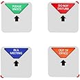 Kichwit Privacy Sign, Do Not Disturb, Out of Office, Please Knock, in a Meeting, Conference Sign for Offices, Square Shaped, 4.9 Inch, Silver