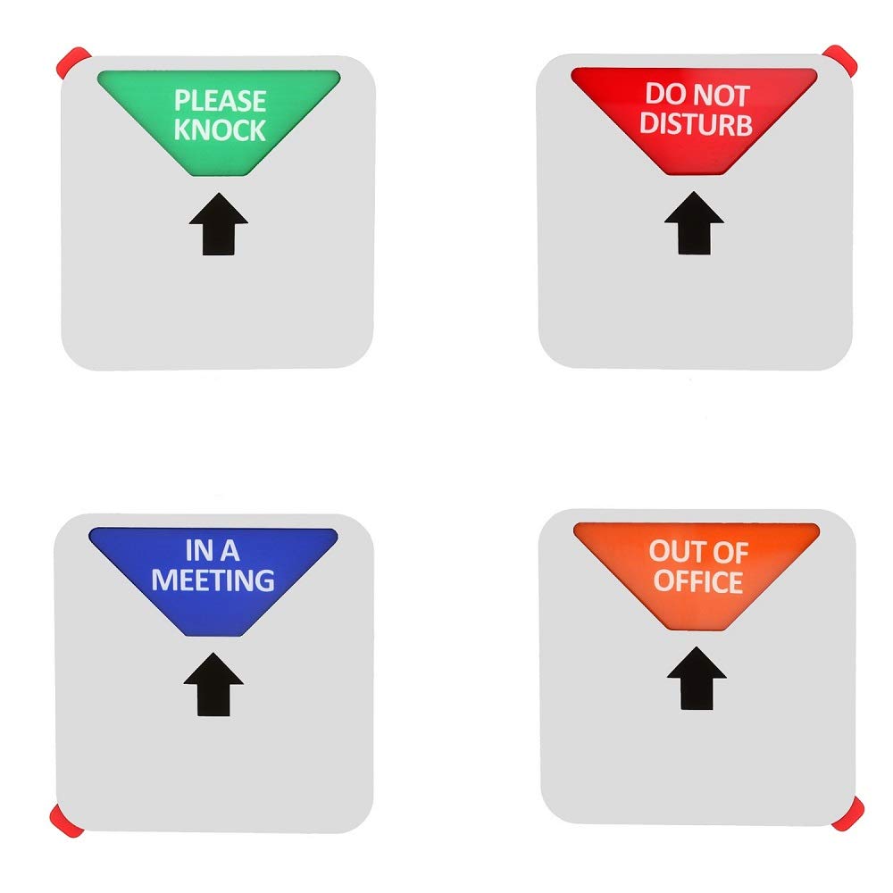 Kichwit Privacy Sign, Do Not Disturb Sign, Out of Office Sign, Please Knock Sign, in a Meeting Sign, Office Sign, Conference Sign for Offices, Square Shaped, 4.9 Inch, Silver