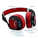 Ausdom M08 Wireless Bluetooth Stereo Headset And Noise Reduction With Mic,Extra Bass (Black Red)