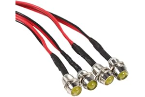 LED Indicator Lights, 4pcs 12V 8mm Universal LED Indicator Light Bulbs Warning Indicator Lamp Pilot Dash Light for Car Van Tr