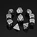 HESTYA 10 Pieces Metal Dices Set Game Polyhedral Solid Dice Set with Storage Bag and Zinc Alloy with Printed Numbers for Role Playing Game