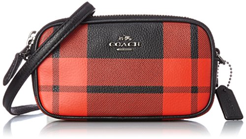 Women's Mount Plaid Crossbody Pouch QB/Mount Plaid Cross Body COACH