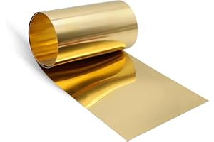 Uxney Brass Sheet Roll, Gold Foil Sheets 1000mm x 150mm x 0.2mm for Crafts, Electrical Repairs, DIY Projects