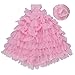 FairyStar Pink Cute Handmade Princess Evening Party Accessories Barbie Clothes Set with Hat
