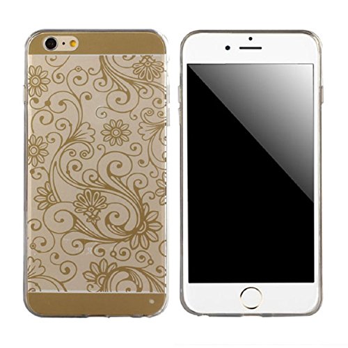 Doinshop New Useful Cute Nice Funny Transparent 0.3mm Soft TPU Back Cover Case For iPhone 6 4.7 Inch (gold)