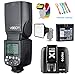 Godox V860II-O TTL GN60 2.4G High-Speed Sync 1/8000s Li-ion Battery Camera Flash Speedlite+Godox X1T-O Wireless Trigger Transmitter Compatible for Olympus Panasonic +15x17cm Softbox &Filter+USB LED