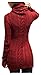 v28 Women Polo Neck Turtleneck Knit Stretchable Elasticity Long Slim Sweater (L,Wine)