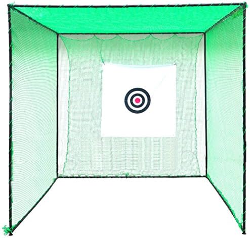 Funmall Professional Metal Golf Hitting Cage Golf Training Practice Net, 3 x 3 x 3M