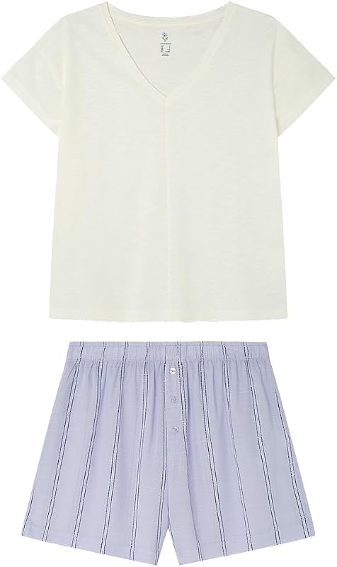 Pijama Pantalón Corto Manga Corta Daily Botanic Collection Blanco — foto 1 de 6