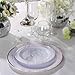 102 Pieces Rose Gold Plastic Plates, White Party Plates, Premium Disposable Wedding Plates Includes: 51 Dinner Plates 10.25 Inch and 51 Salad/Dessert Plates 7.5 Inch