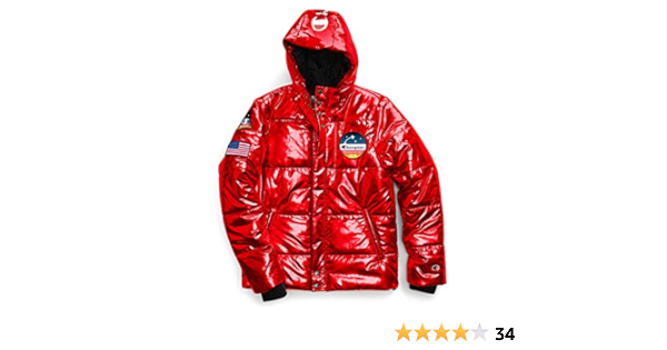 champion metallic jacket red