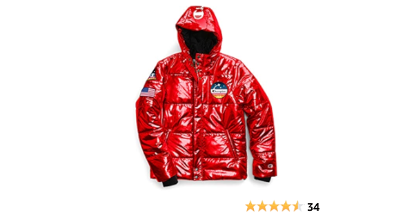 champion bubble coat red
